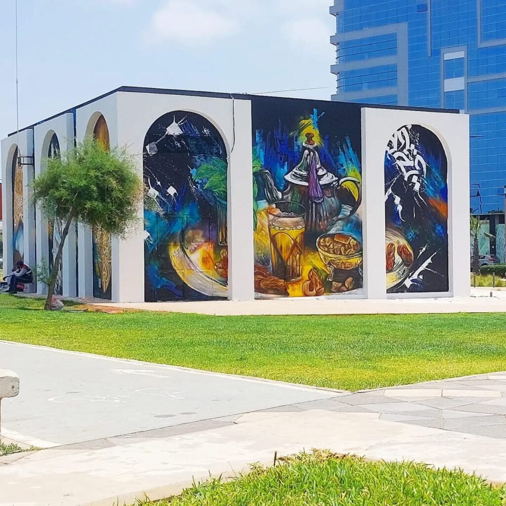 Tableau / fresque Amin Brush — festival Casablanca